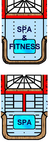 Luxury Ocean Liner Spa and Martial Arts Fitness Center, Penthouse Level A and B Deck Plans.