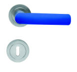 Odessa blue with chrome matte designer handle for designer doors.