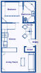 Ocean Liner luxury Estate Quarters, deck level V Starboard Side Residence Floor Plans, 390 sq ft home.