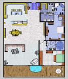 Penthouse B, floorplan of a 3,000 square foot penthouse ocean residence.